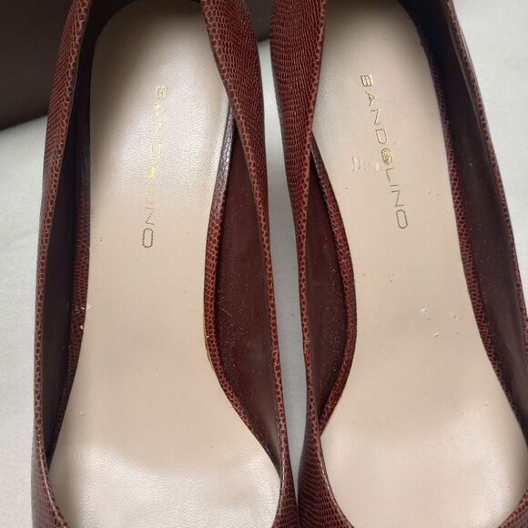Bandolino Dark Brown Peep Toe Heels, size 9 - Picture 5 of 14
